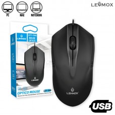 Mouse com Fio USB LEY-1506 Lehmox - Preto